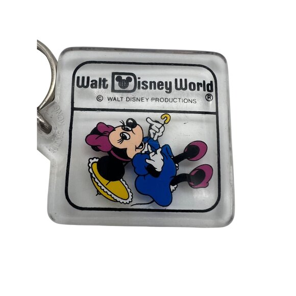 Vintage Walt Disney Mickey Mouse & Minnie Mouse Acrylic Keychains Pair - Picture 3 of 4
